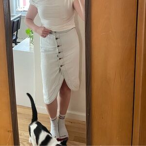 vintage midi jean skirt